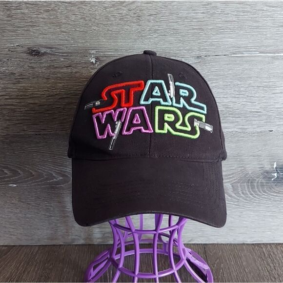 Disney Parks Authentic Star Wars Hat Light Saber Embroidered Colorful Logo Adult - Picture 1 of 6
